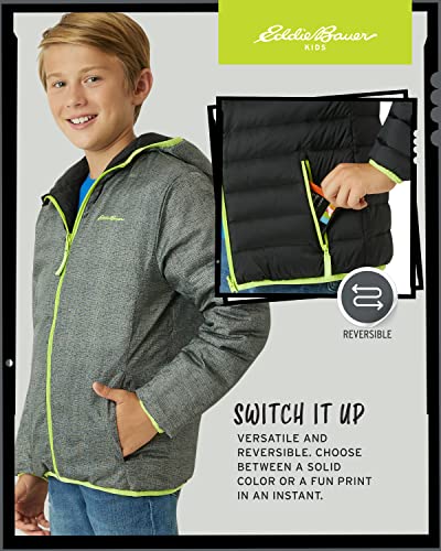 Image of Eddie Bauer Kids' Reversible Jacket - Weather Resistant Quilted Down Coat for Boys and Girls (3-20)