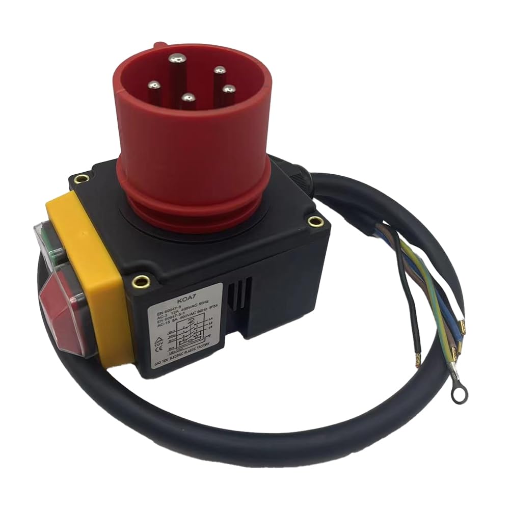 KOA7 Interruptor de dispositivo Interruptor de máquina 380/400 V 3 fases con cable e inversor de fase compatible con divisor de madera
