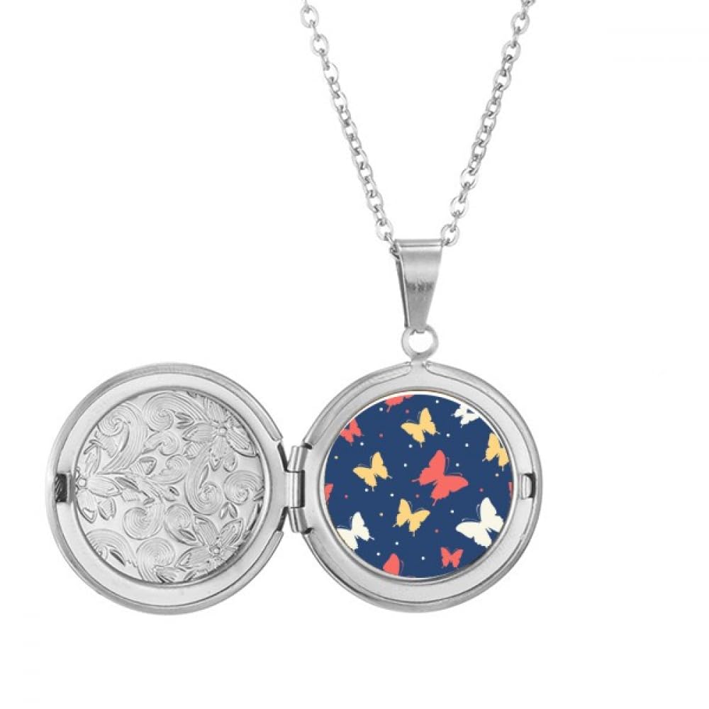 Collier avec médaillon coloré à pois géométriques rétro - 5