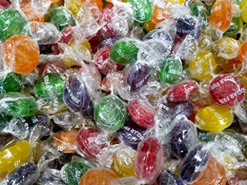 Sugar Free Assorted Fruit Hard Candy Buttons - 2 lbs of Fresh Delicious Individually Wrapped Candy