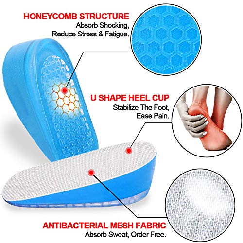 Ailaka Gel Height Increase Insoles, Shock Absorption Heel Cushion Pads, Height Lift Shoes Inserts For Men & Women #TOP1