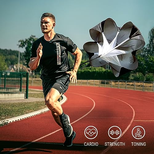 BULLETSHAKER Running Parachute Speed Training 54\'\' Inch Agility Training Equipment, Speed Chute Resistance Parachute for Speed and Acceleration Training - Thumbnail 6