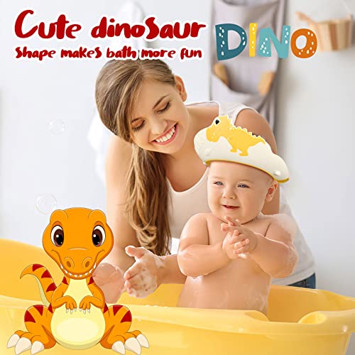 2 Pack Baby Shower Cap For Kids Hair Washing Shield Toddler Bath Hat Baby Shower Visor Baby Shampoo Cap Head Protector Cute Dinosaur Shape Makes Baby Bath More Fun Blue #TOP5