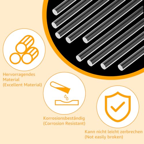 Oungy 36 Stück Transparent Kunststoffstäbe, 8mm x 30cm Acrylstäbe Rundstab, Wiederverwendbar Acryl Stick, Acryl Kunststoff Rundstab für DIY Handgefertigt, Kunsthandwerk Architektonisches Modellmateri