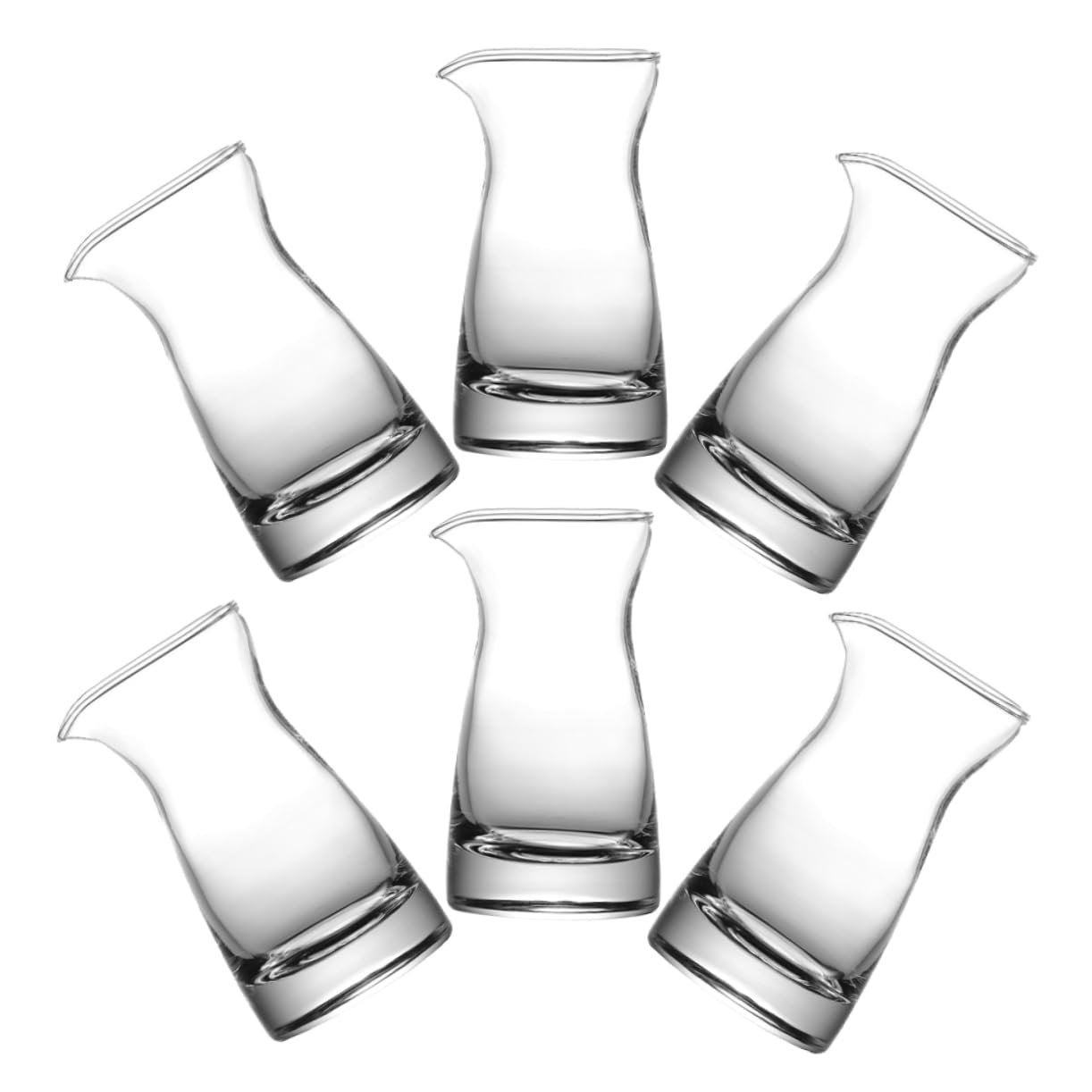 6stücke Kleine Glas Milchkännchenbehälter Transparent Milchaufschäumkrüge Für Latte Kaffee Wein Haltbare Küchenkrüge Zum Servieren Und Aufbewahren