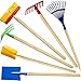 Produktbild alles-meine.de GmbH 6 TLG. Set: Kinder - Spaten + Schaufel + Besen + Rechen + Harke + Hacke - aus Holz & Metall - bunt - 80 cm lang - stabile Gartengeräte / Gartenwerkzeug - Gart..