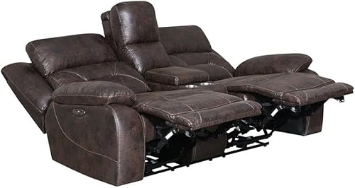 Miniatura 8 de Steve Silver Aria Sofá reclinable de piel sintética en color marrón