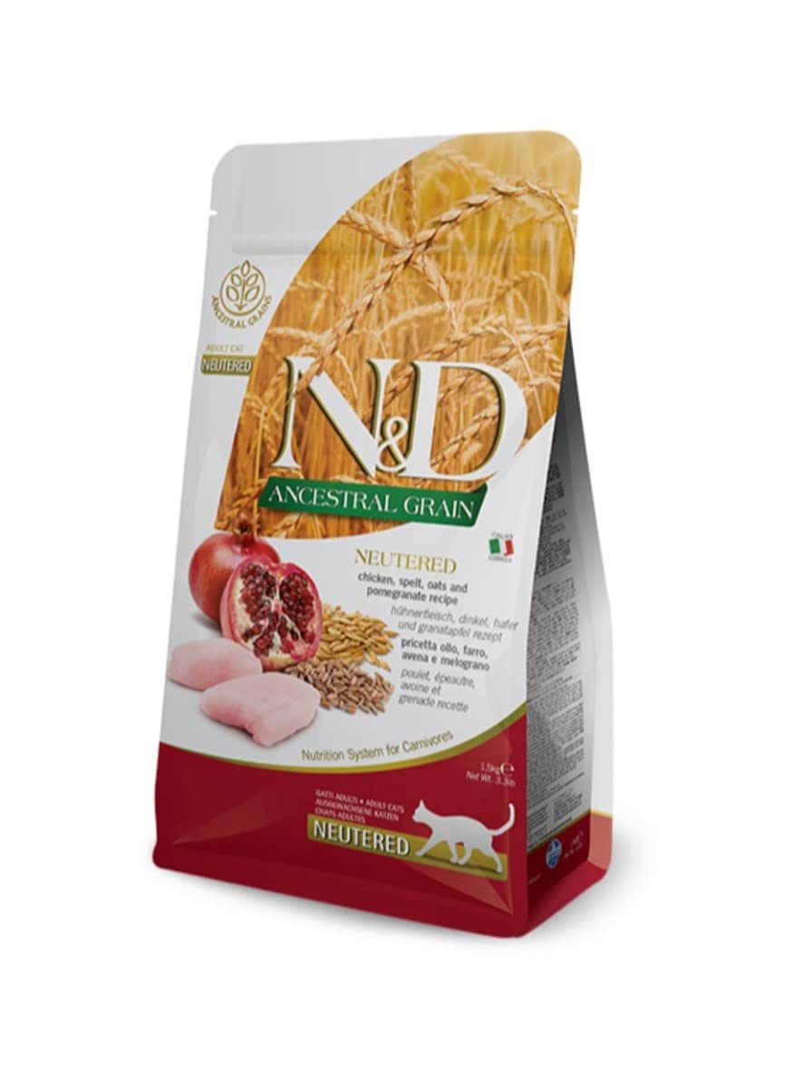 N&D Düşük Tahıllı Tavuk ve Narlı Kısırlaştırılmış Yetişkin Kedi Maması 1,5 KG