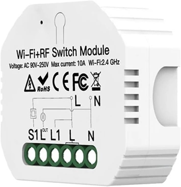 Smart Switch + RF433 Remote Control Smart Home Wireless Switch 10A Smart Life Timer Voice Control Automation Module(4 PCS)