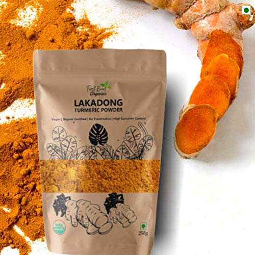 Image of First Bud Organics Lakadong Turmeric Powder | High Curcumin Content Haldi Powder| Organic | Immunity Booster | Unprocessed | Directly sourced from Meghalaya 250 GM Pack of 3