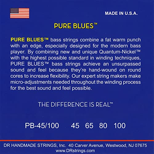 DR String PB-45/100 Pure Blues Jeu de cordes pour guitare basse - Les Beatles, Paul McCartney, John Lennon, RIngo Starr, George Harrison DR String PB-45/100 Pure Blues Jeu de cordes pour guitare basse – Image 4