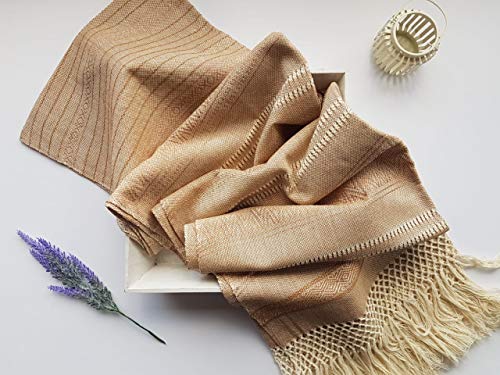 Baby Trapoz Mexican Rebozo Scarf, Shawl w/articela detail, Ideal for Natural Birth, Doula Massage, 98.5", Capuchino3