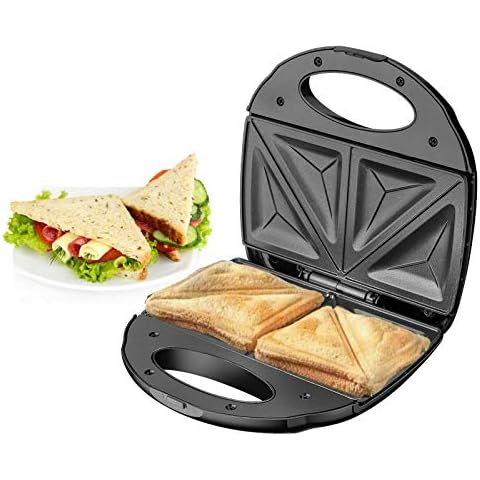 Belaco Sandwich Maker 2 Slice Sandwich Toaster Machine Non-Stick Easy Clean 750W Triangle Cooking, Non-Stick Coating Plate Cover