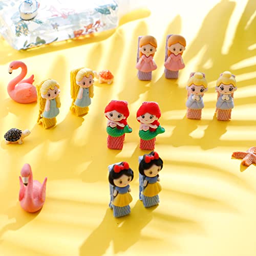 Disney Princess Hair Clips Disney Princess Hair Ties 10Pcs Mermaid Snow White Cinderella Hair Barrettes Accessories Gift For Girls Student #TOP3