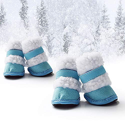 Urbest® 4Pcs Detachable Closure Puppy Dog Shoes, 2020 New Booties Boots For Small And Medium Dogs (3#, Blue) #TOP5
