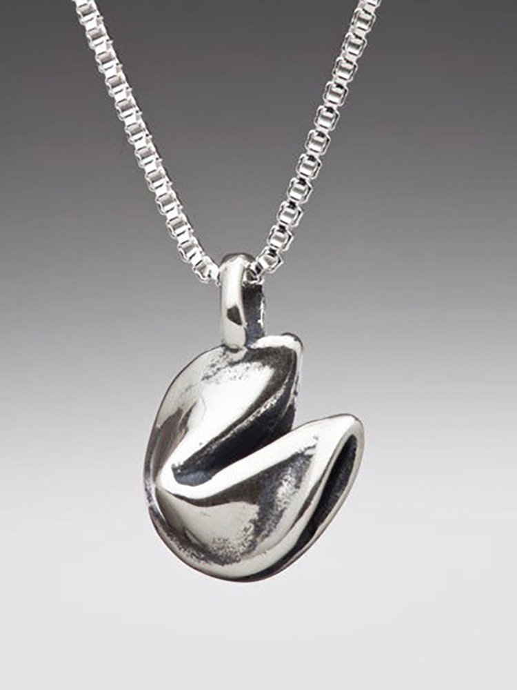 Marty Magic JewelryFortune Cookie Necklace Silver Fortune Cookie Charm