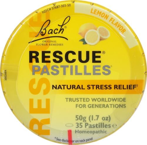 Front view of Bach RESCUE PASTILLES Lemon Flavor tin