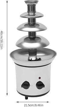Chocolate Fondue Fountain, 4 Layers Commercial Chocolate Fountain Cream Rotating Melt Machine, Adjustable Temperature, for Chocolate Candy Butter Cheese