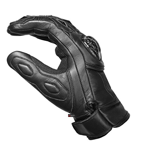 Jackets 4 Bikes G32-BLACK-XL Men'S Premium Cowhide Leather Motorcycle Gloves Cruising Riding Street Racing Atv Dirt Bike Motocross Palm Sliders Knuckle Armor Protected Powersports Biker Gear Glove Black Xl thumb #2
