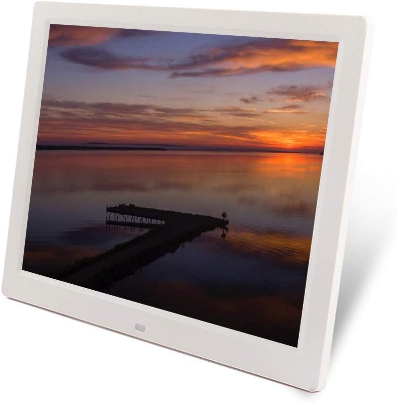 Cadre photo numérique LED 15 pouces HD blanc avec lecteur vidéo publicitaire