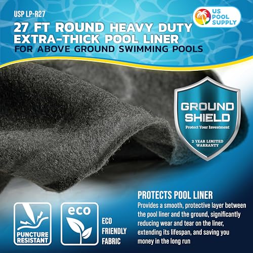 Image of U.S. Pool Supply Ground Shield 27' Round Heavy Duty Pool Liner Pad for