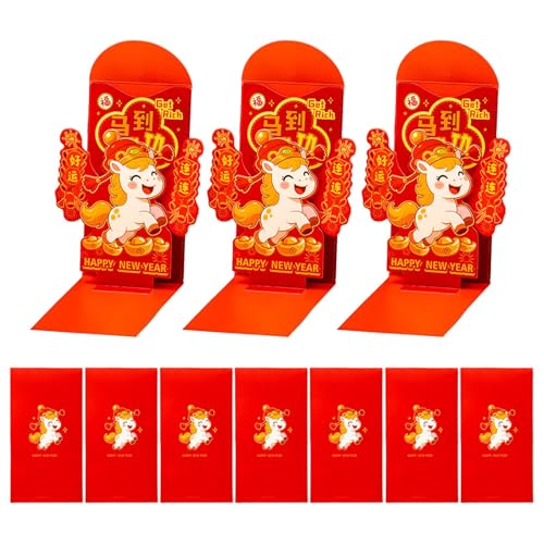 Enveloppes rouges 3D pour Nouvel An chinois mariage et anniversaire