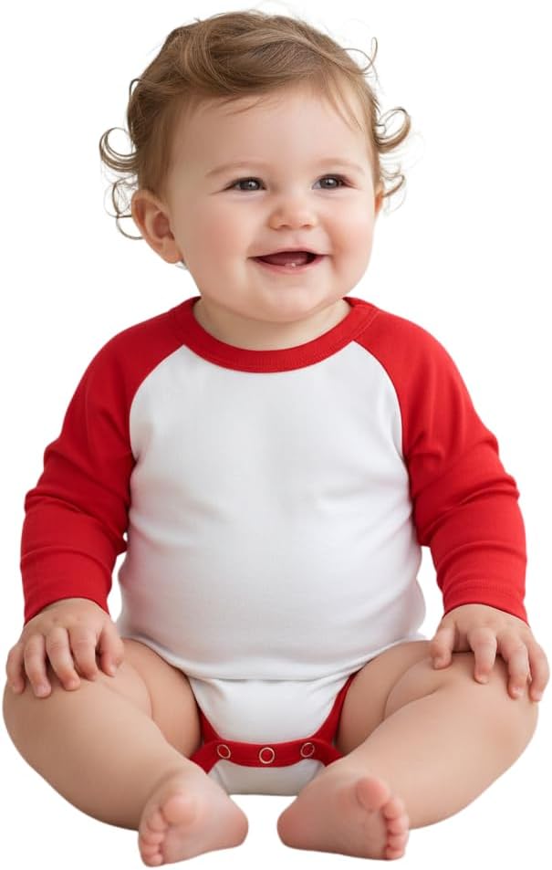 Monag Sublimation Raglan Polyester Baby Bodysuit, Polyester Infant Bodysuit