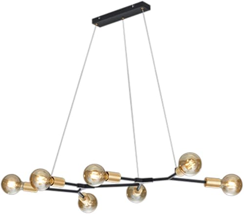Trio Leuchten Lámpara colgante Cross 306700732, metal negro mate/bronce, no incl