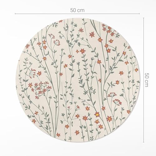 Tapis vinyle ø50 cm rond résistant à la rayure pour protéger les sols fragiles - 4