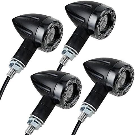 MBB 4 Pack Amber & RED LED Bullet Turn Signal Stop Brake Lights for Metric Motorcycle ATV Bike