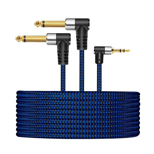 LDKCOK 3.5mm 1/8" TRS to Dual 6.35mm 1/4" TS Mono Stereo Y-Cable Splitter Cord Cable 10ft, Compatible for Smartphone,iPod,Sound Card, CD Players, Multimedia Speaker,PA Audio and Home Stereo System