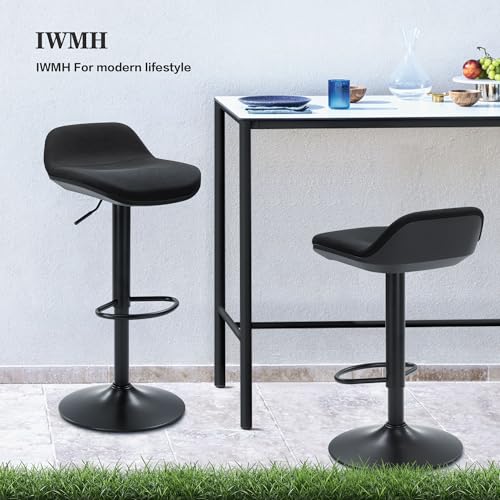 Image of IWMH Standing Desk Stool, Height Adjustable Standing Desk Chair, Ergonomic Sit Stand Stool with Footrest, 360 Swivel Leaning Stools for Office Home (Black)