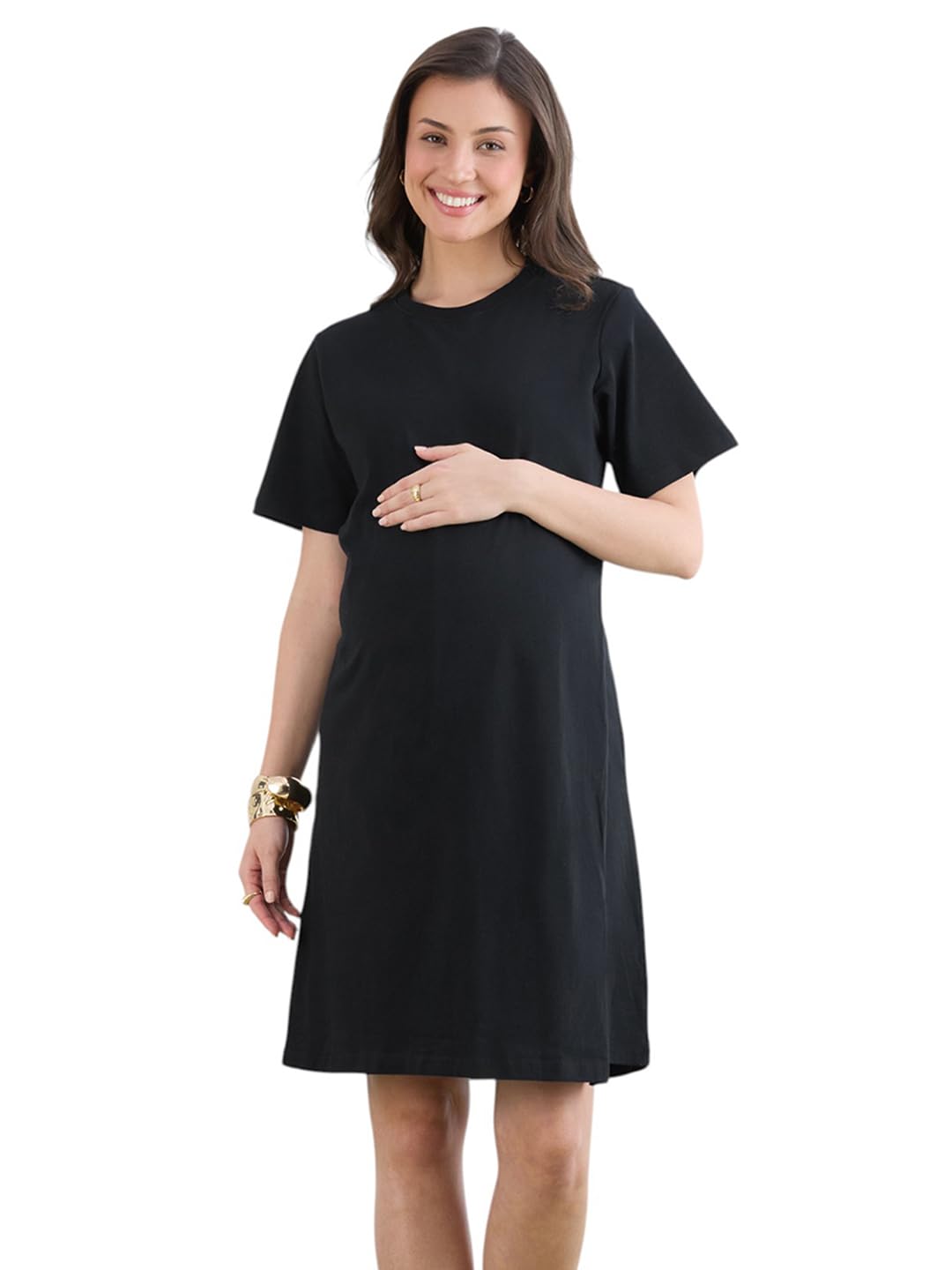 Women's Cotton Maternity Dresses | Pregnancy Feeding Nursing Dress-image-43