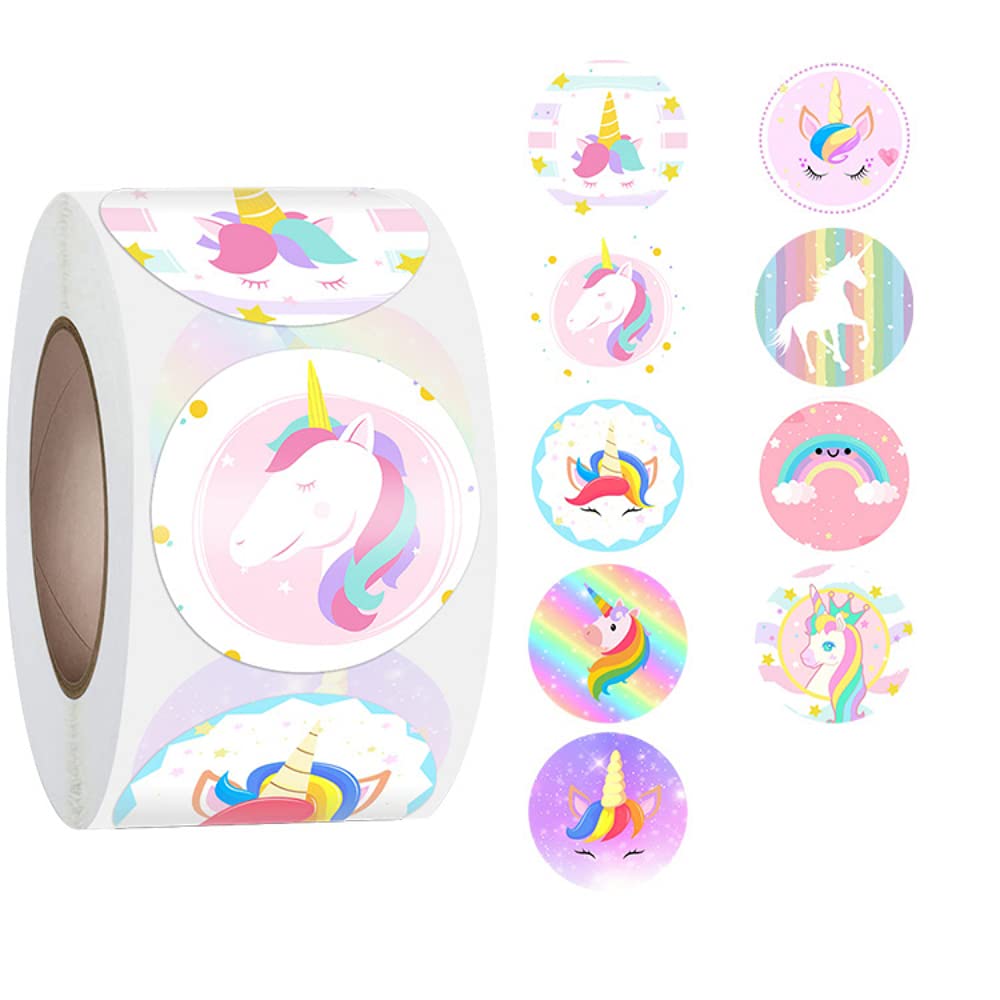 HASTHIP ® Cooler Waterproof Vinyl Unicorn Stickers - 500Pcs, 1.5 inch , Multicolour