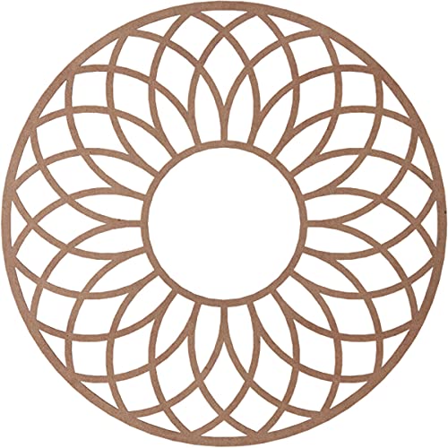 Image of Ekena Millwork 36 inchOD x 12 1 /4 inchID x 3 /8 inchT Cannes Wood Fretwork Pierced Ceiling Medallion, Wood (Paint Grade)
