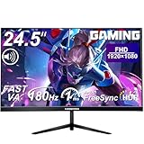 XUNDEFINED 24.5インチ ゲーミングモニター 180Hz 1ms高速応答 フルHD(1920 x 1080) 非光沢 VAパネル 8mm薄型ディスプレイ スピーカー内蔵 100%sRGB 3500:1高コントラスト HDR10 FreeSync対応 射撃補助 ブルーライト軽減 フリッカーフリー 傾斜調整 VESA対応