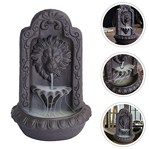 VOSAREA Queimador de incenso de cachoeira Ceramics, incensário de cabeça de leão multi- suporte de i