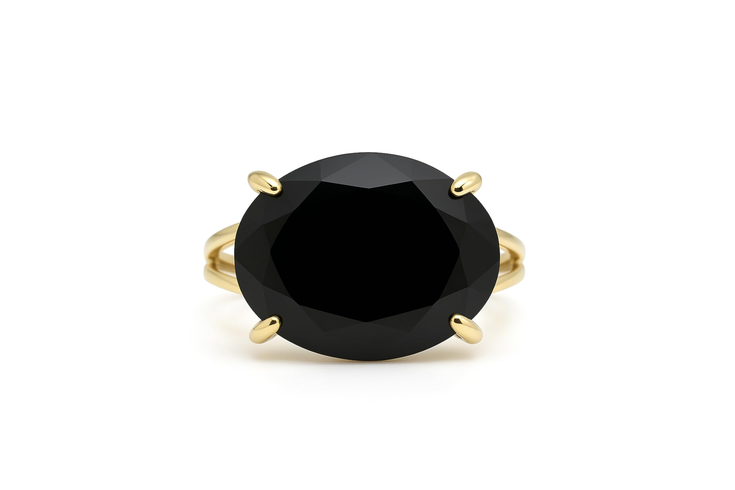 Anemone Gioielli Bene Onice Nero per Donne - 14k Oro Reimpito Anello Gioielli con 18x13mm Onice Nero - Artigianale Gemma Anelli per Donne - Incisione Gratuita e Scatola Gioielli