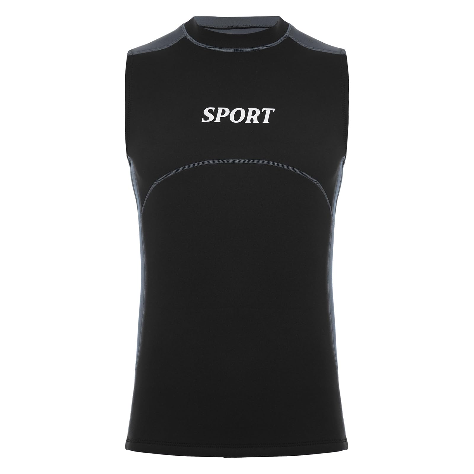 Uomo Gilet Immersione Maglietta Da Nuoto T Shirt Rashguard Gilet Tuta Immersioni Giacca Senza Maniche Maglia Protettiva Per Surf Grigio XXL