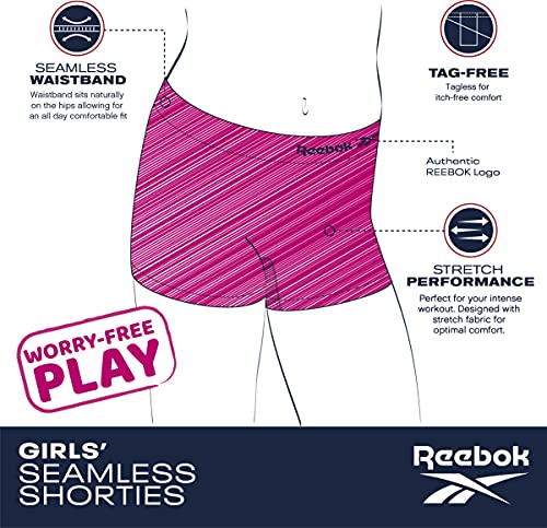 Reebok Girls Bike Shorts - 4 Pack Stretch Performance Dance Cartwheel Shorts for Girls - Seamless Underwear Shorties (6-16)2