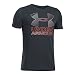 Under Armour Boys' Hybrid Big Logo T-Shirt,Anthracite/Magma Orange, Youth Large