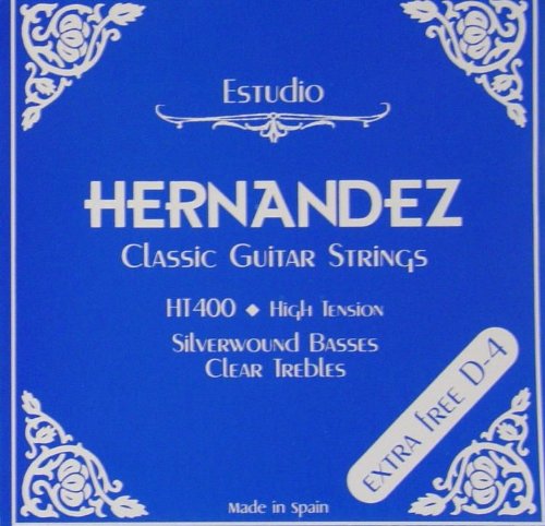 Hernandez HT400 Konzertgitarre High Tension Saiten-Satz + Extra D4 Saite