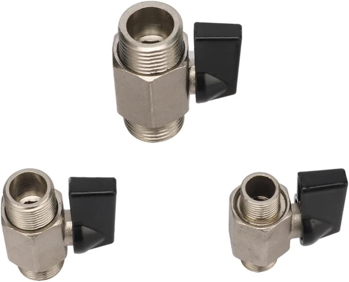 2Pcs Mini Brass Ball Valve 1/4" 3/8" 1/2" Male Thread Air Compressor Valve Garden Water Connectors Irrigation Shut Off Valve(1/2"-Silver-02)