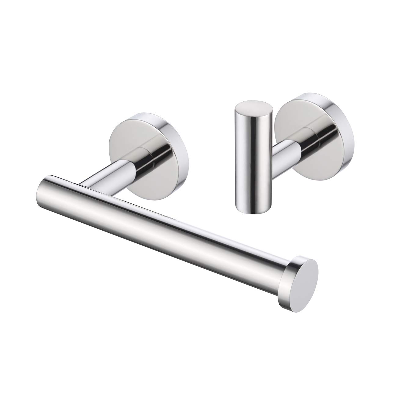 Sponsored Ad – Chrome Towel and Toilet Roll Holder Set Bathroom Accessory Set 2 Pieces Toilet Roll Holder and Coat Hook SUS 304 Stainless Steel Wall Mounted Polished Finish, LA20DG-21