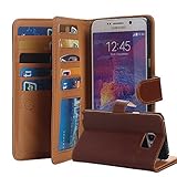 Galaxy Note 5 Case, Pandawell™ [Stand Feature] Premium PU Leather Wallet Case with ID & Credit Card Slots Flip Cover with Screen Protector for Samsung Galaxy Note 5 (Brown)