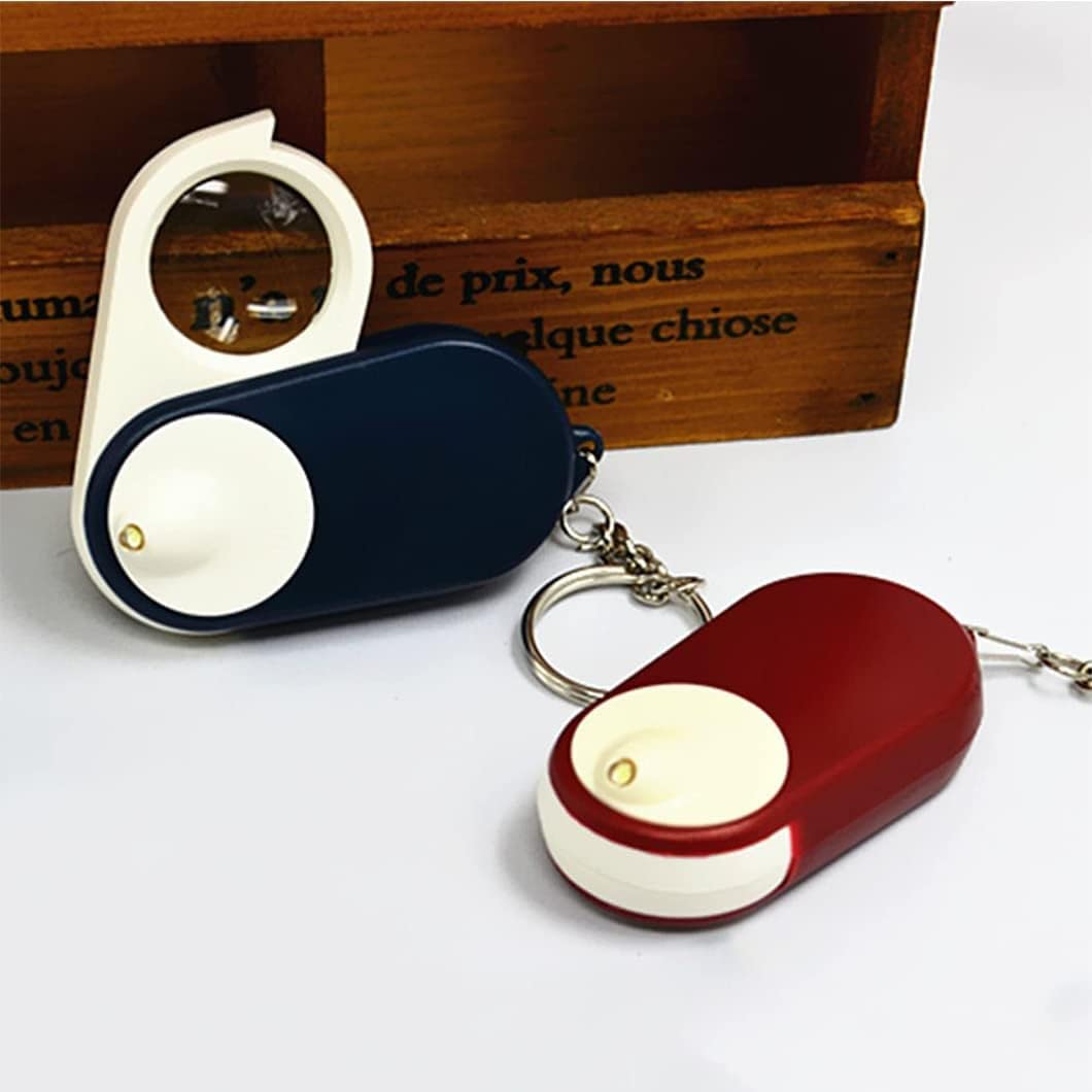 Powiększająca 10-krotna mini lupa z diodami LED Podświetlana składana kieszonkowa lupa z soczewką Lupa na monety Hobby Trave, Czytanie, Hobby, Nauka, Książki Niebieskie okulary Beauty Comes