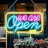 LED-Neonschild mit Aufschrift 'We Are Open', 41,9 x 22,9 cm, offenes Neonschild mit...