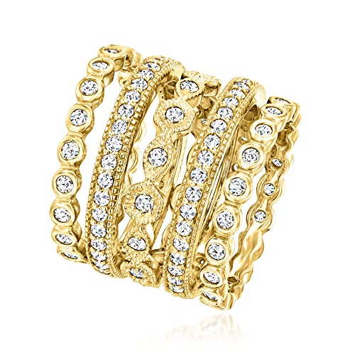 Ross-Simons 2.50 ct. t.w. CZ Jewelry Set: 5 Eternity Bands in 18kt Gold Over Sterling3