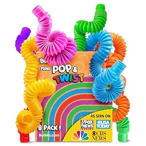 BUNMO Pop Tubes | Sensory Toys | Toddler Toys | Imaginative Play & Stimulating Creative Learning | Hours of Fun for Kids | Tons of Ways to Play | Connect, Stretch, Twist & Pop | 8 Pack Small