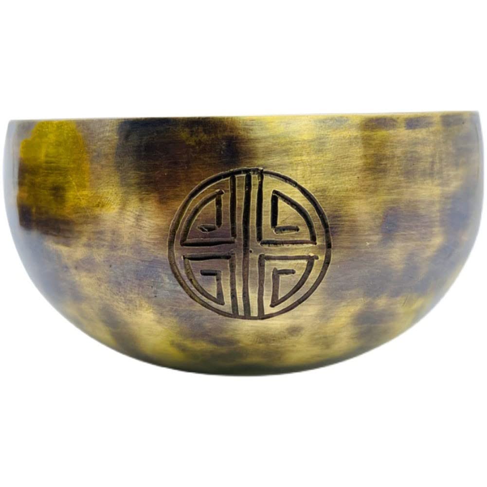 Tybetańska Misa Śpiewająca, Misa Dźwiękowa, Święty Symbol Buddyjskiej Mantry Z Nepalu, Antyczny Design, Odpowiednia Do Jogi, Medytacji, Uzdrawiania Dźwiękiem I Równoważenia Cz(20 Cm)